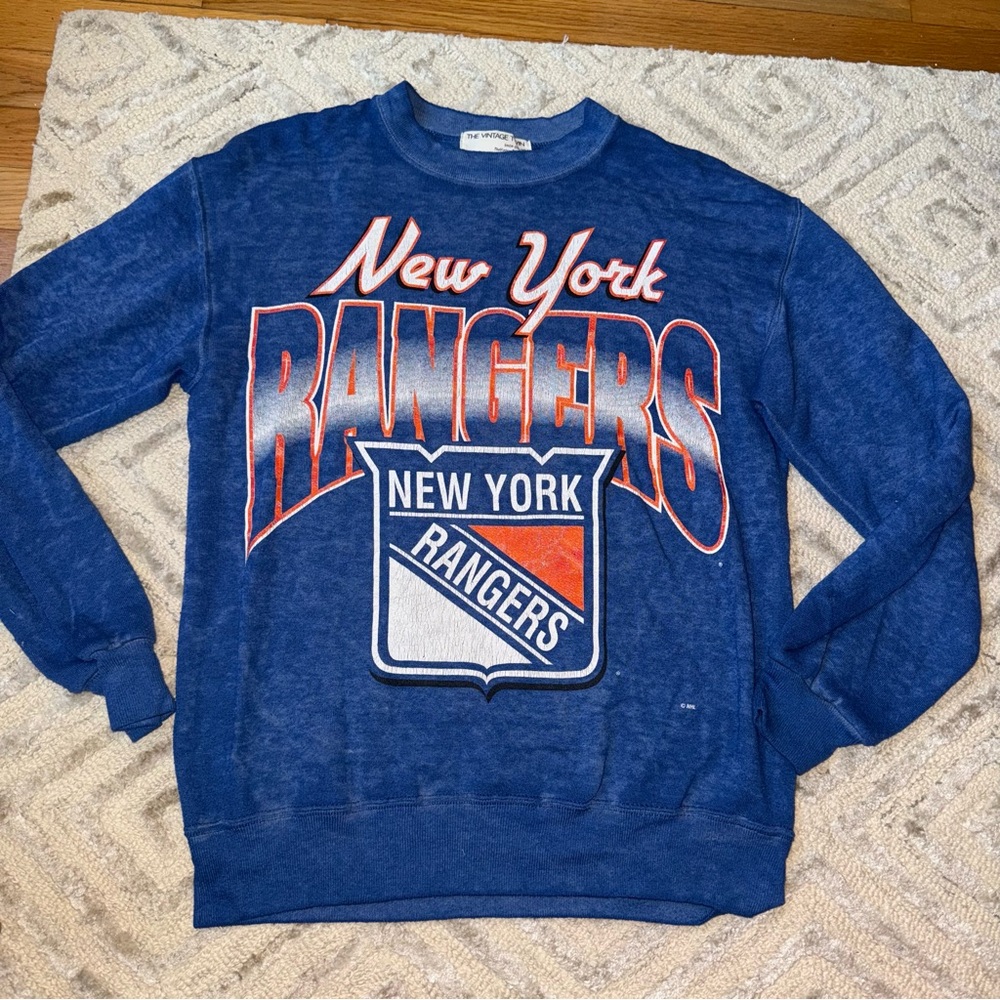 New York Rangers Vintage Blue Crewneck Sweatshirt